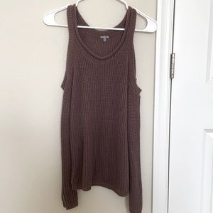 XS Charlotte Russe Plum No-Shoulder Sweater